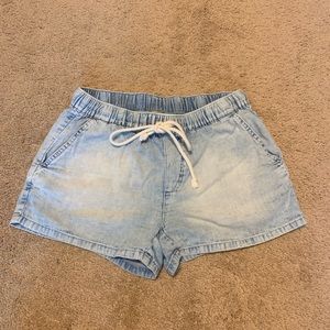 Aerie Light wash drawstring shorts